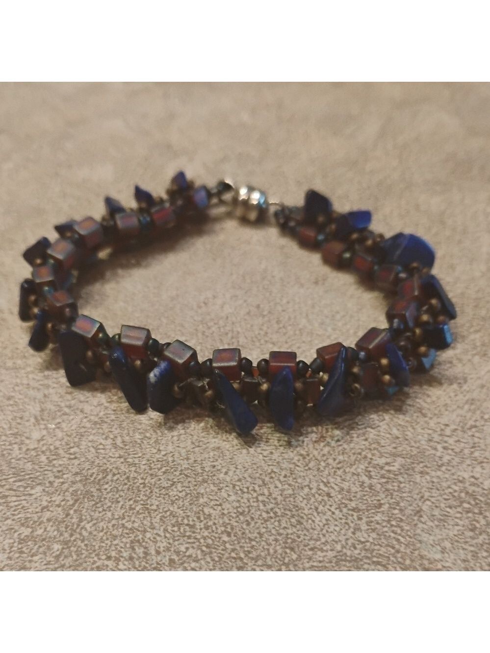 Bohemian Weaved Beaded Bracelet With Magnetic Closure